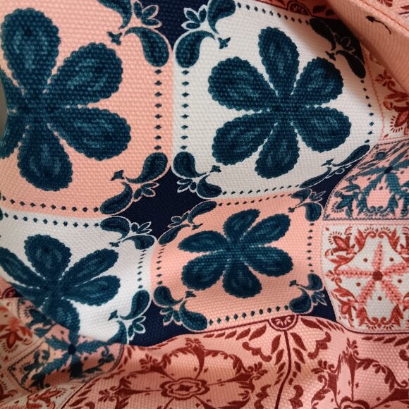 Agua Bendita Mixed Tile Coral Print Tote - Picture 3 of 4